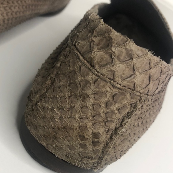 Brioni Taupe Suede Python Slip-On Loafers 43 Italy - Picture 10 of 13